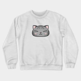 Cute Silver Tabby Cat Face Crewneck Sweatshirt